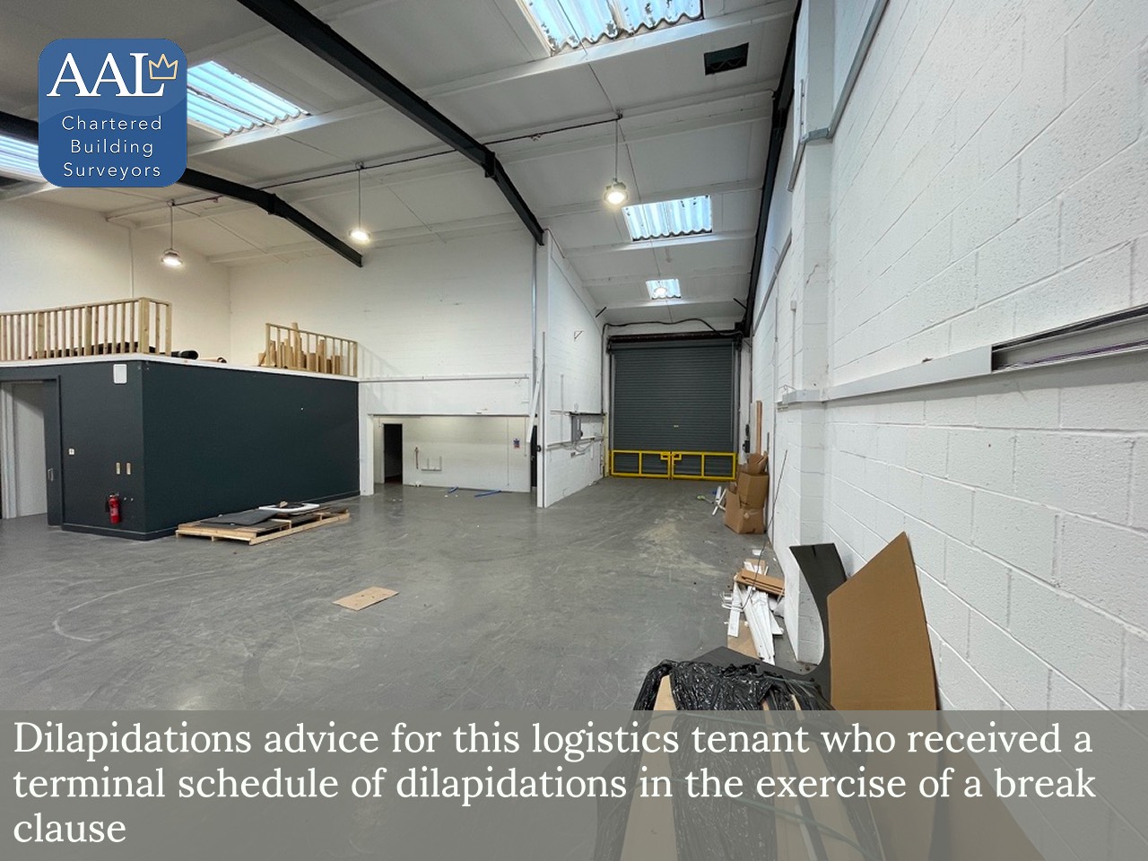 METHODOLOGY
When taking on a dilapidations instruction representing a tenant like this one, we undertake the following steps:
- Review the lease documentation to identify any specific dilapidations clauses and obligations applicable to the tenant.
- Obtain and review the schedule of dilapidations in detail, noting the items listed and any specified timeframes.
- Conduct a comprehensive site inspection of the building to establish the current condition of the property and to identify any discrepancies with the schedule.
- Compile photographic and documentary evidence to support the findings of the site inspection.
- Compare the observed condition of the property with the condition recorded in the schedule of dilapidations, noting any inconsistencies or items that may have been included erroneously.
- Assess the scope and potential cost of any remedial works as outlined in the schedule, referring to market rates where applicable.
- Engage with the tenant to review the findings, clarifying the tenant's obligations under the lease and any potential areas for dispute.
- Consult with legal advisers if necessary, particularly in relation to the interpretation of lease provisions and any potential defences.
- Prepare a comprehensive report outlining the findings, including a detailed description of discrepancies, a cost estimation of remedial works, and any recommendations for negotiation or further investigation.
- Liaise with the landlord or their representative to discuss the findings and to negotiate any amendments to the schedule of dilapidations, as appropriate.